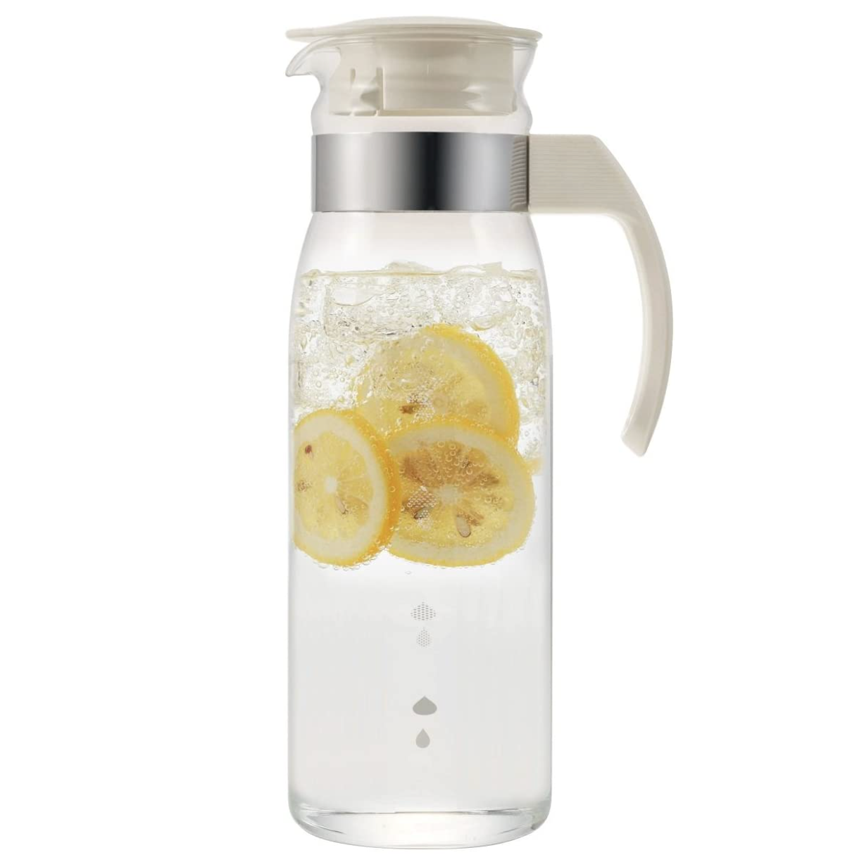 Hario Slim Refrigerator Glass Pitcher – Off White – 48oz.