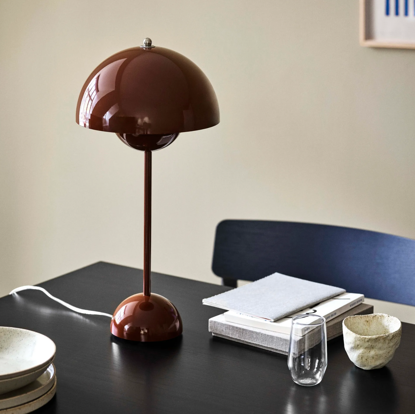 Flowerpot Portable Table Lamp VP9 Designed by Verner Panton – Red-Brown