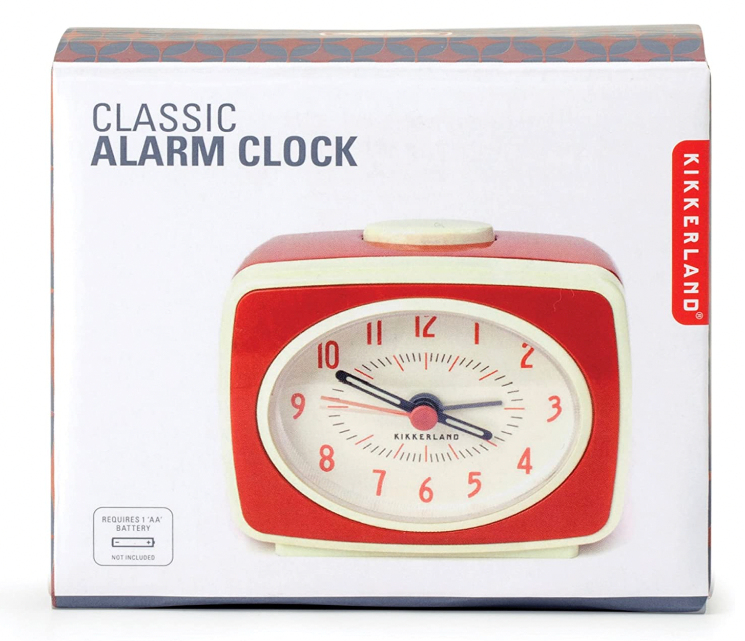 Kikkerland Retro Alarm Clock – Red
