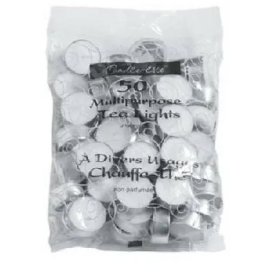 Tea Light Wax Candles – 50-Pk.