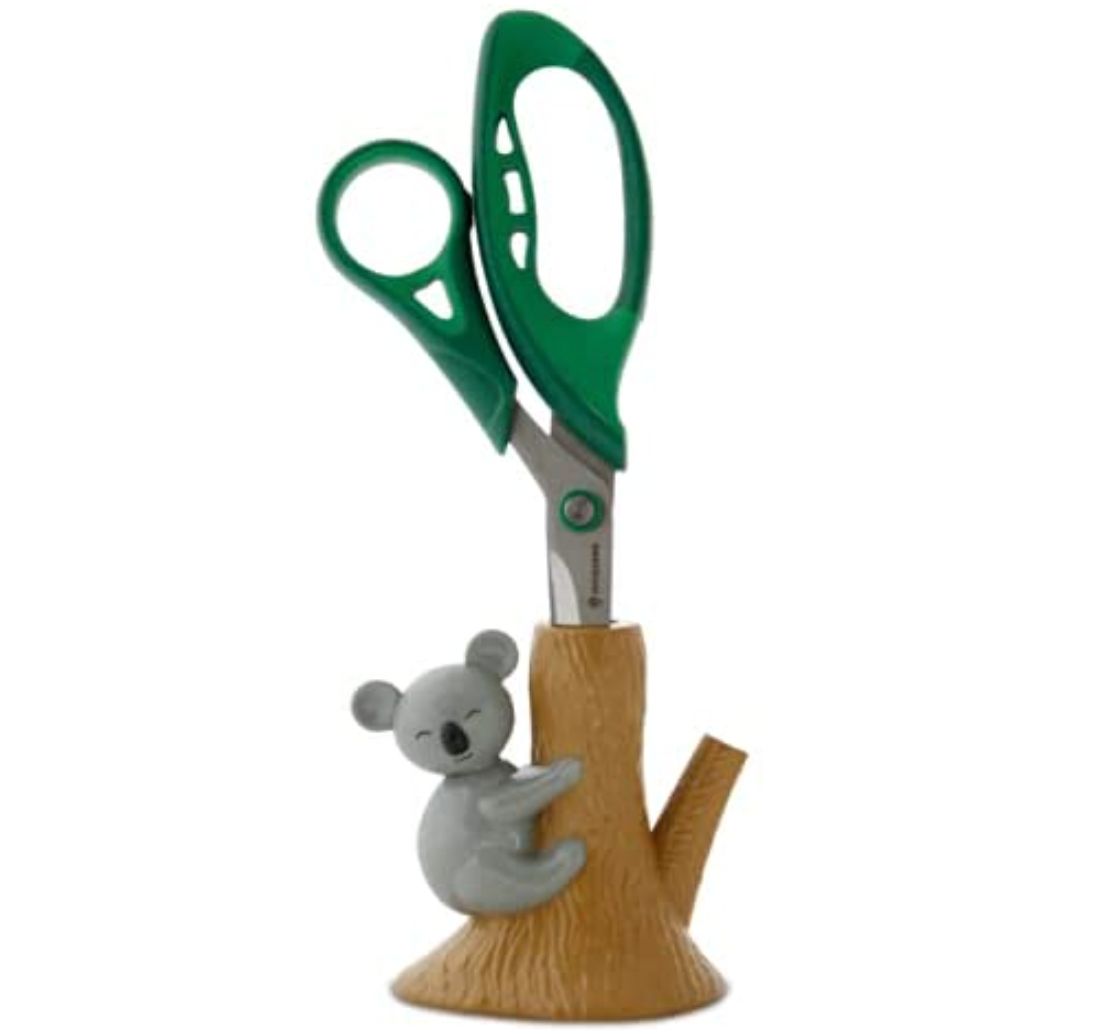 Scissors with Animated Koala Holder | Stainless Steel | Sized Right for Adults