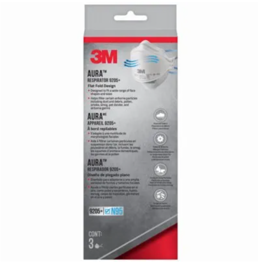 3M™ Aura™ N95 Particle Respirator Masks 9205+  – Pack of 3