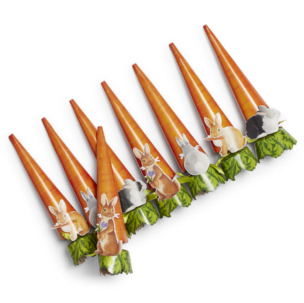 Caspari Bunnies & Carrots Easter Celebration Crackers – 8 Pack