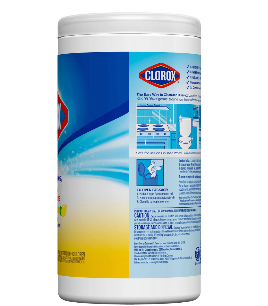 Clorox Disinfecting Wipes - Crisp Lemon Scent 75 ct.