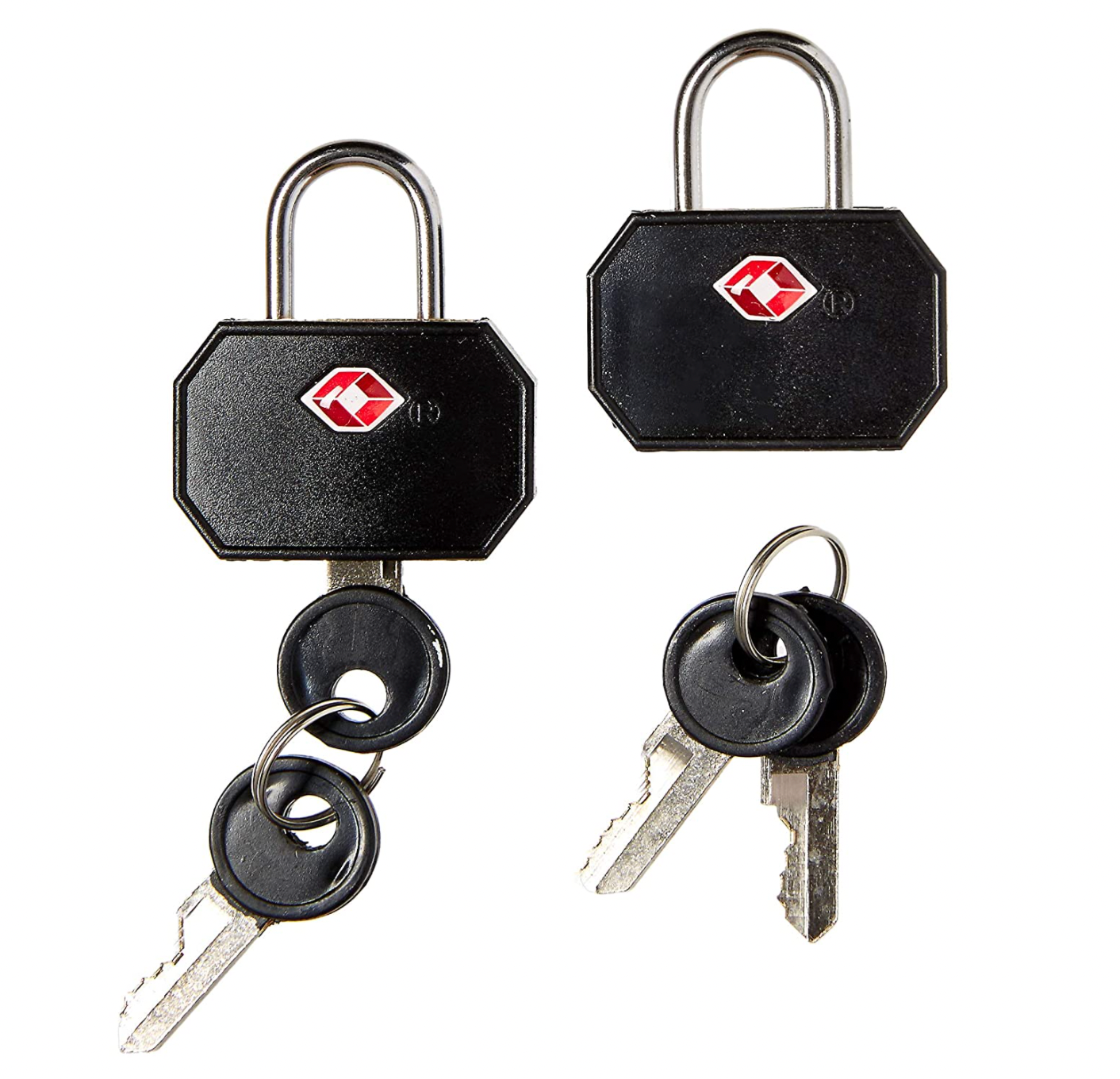 Lewis N. Clark TSA Approved Mini Padlock – Black – Set of 2