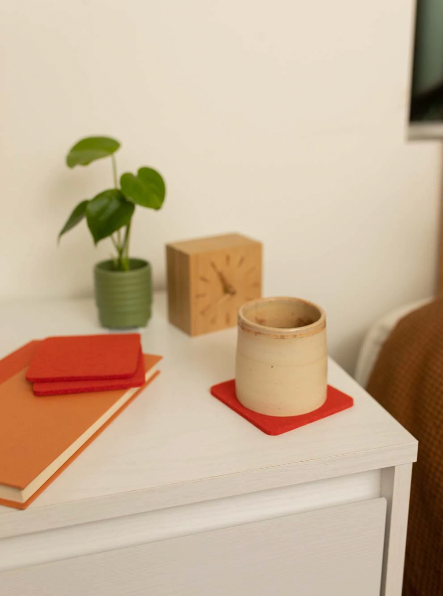 Graf Lantz Bierfilzl Square Felt Coaster – Orange – 4pk