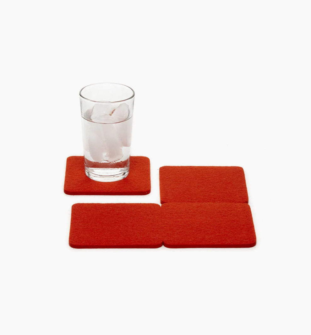 Graf Lantz Bierfilzl Square Felt Coaster – Orange – 4pk