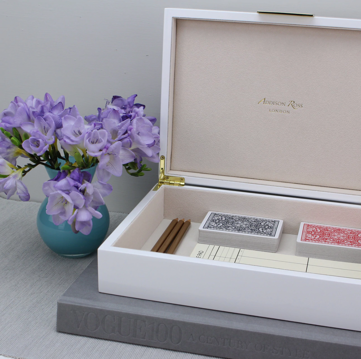 Addison Ross Large White Lacquer Storage Box