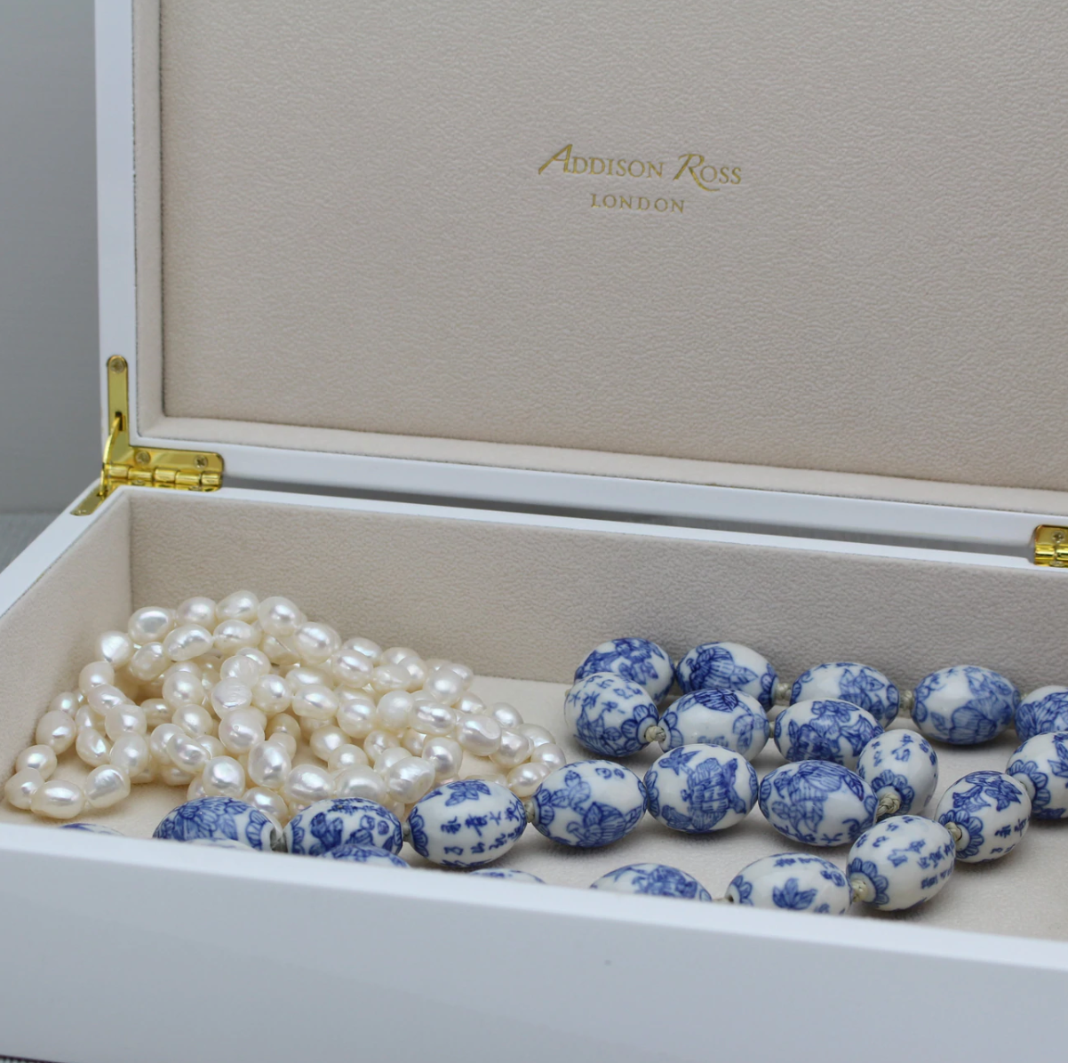 Addison Ross Large White Lacquer Storage Box