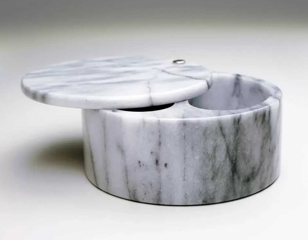 Salt Box with Swivel Top - White Marble