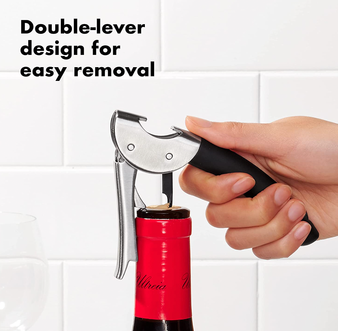 OXO Steel Double Lever Waiter's Corkscrew