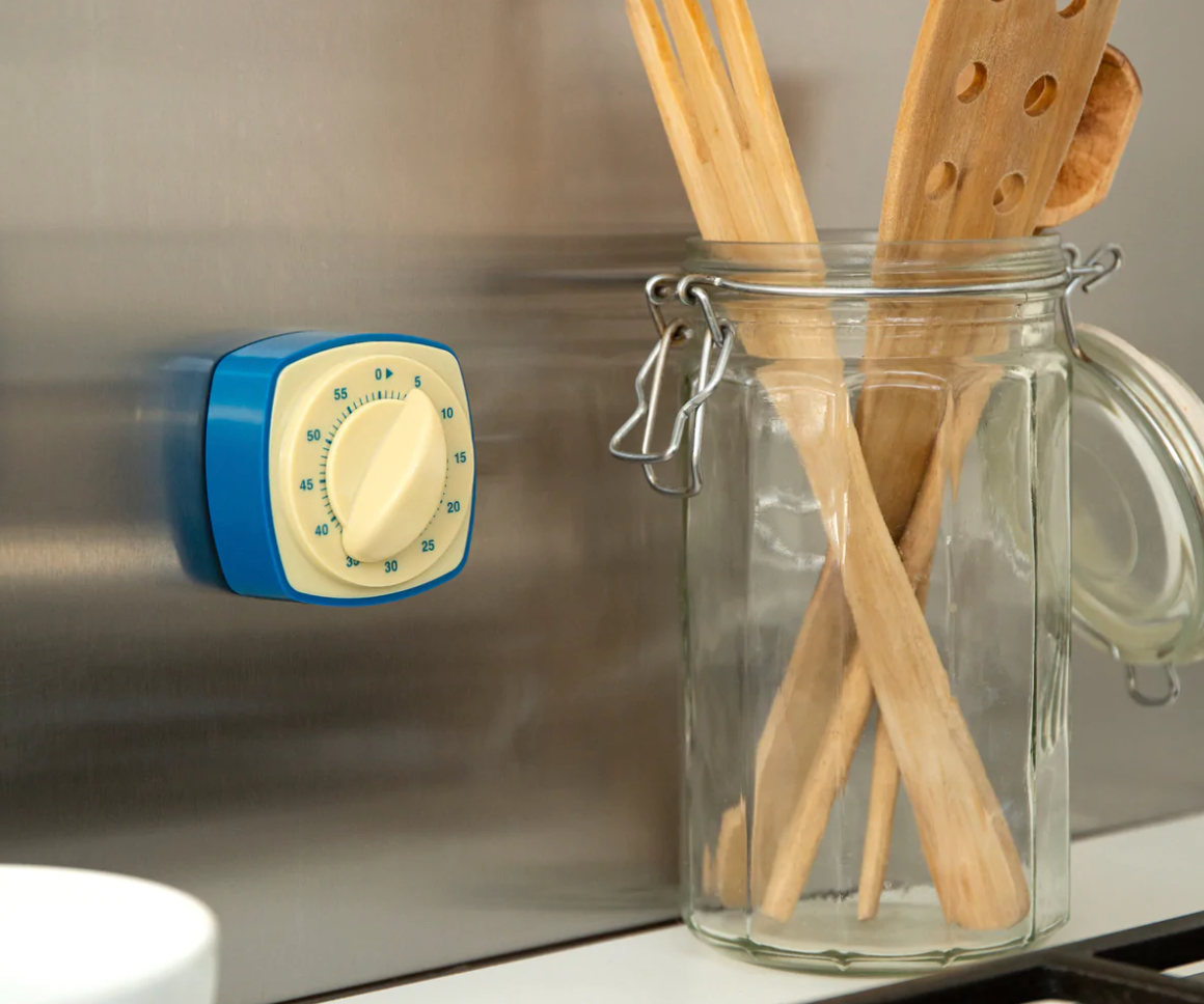 Kikkerland Retro Kitchen Timer – Assorted Colors – Sold Individually