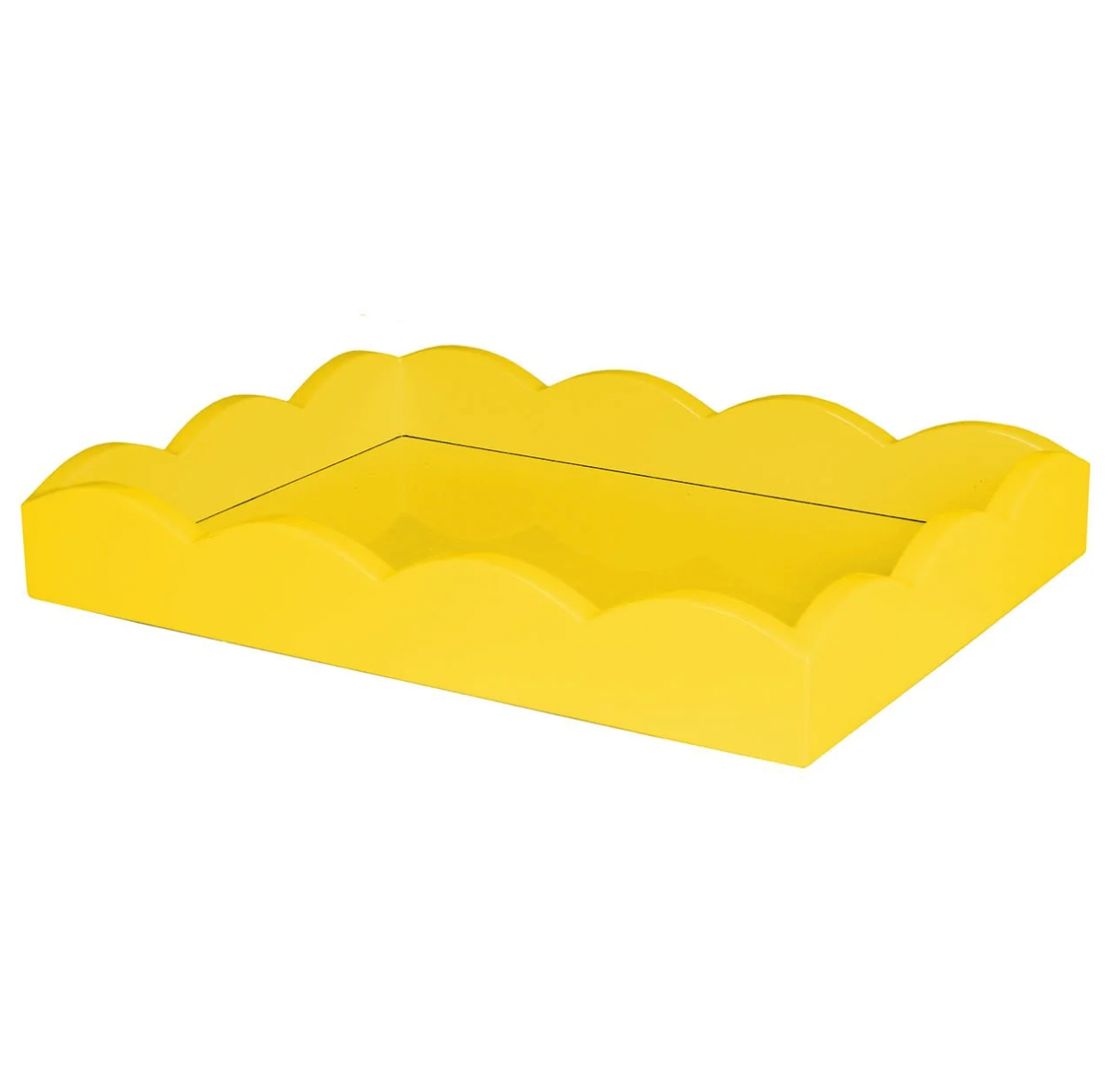 Addison Ross Small Scallop Lacquered Tray – Yellow – 11" x 8"