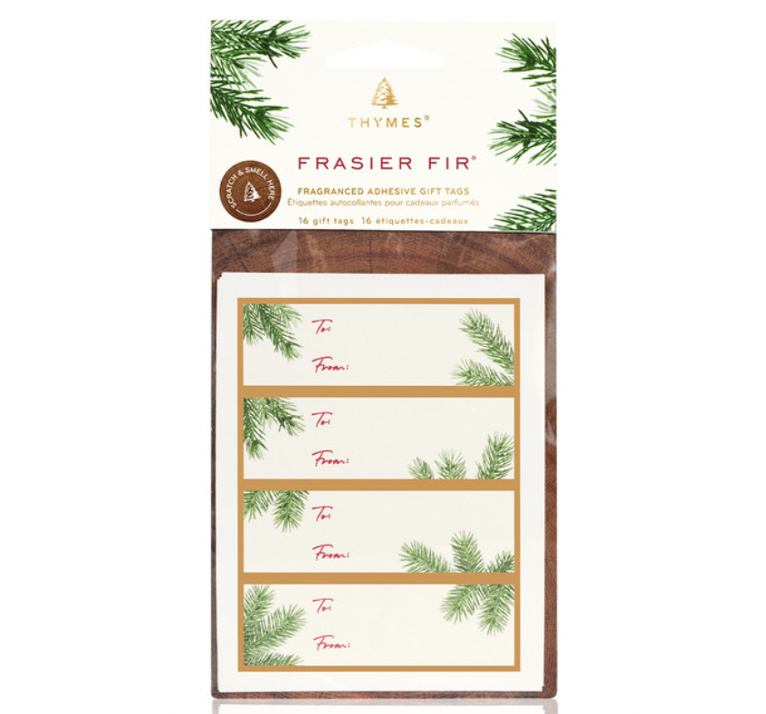 Thymes Frasier Fir Fragranced Adhesive Gift Tags – 16 Tags