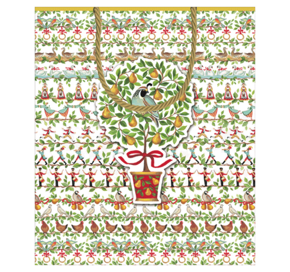 Caspari 12 Days of Christmas Large Gift Bag