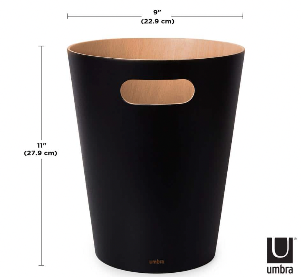 Umbra Woodrow Waste Can – Black