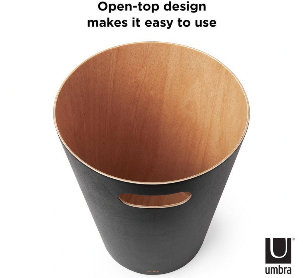 Umbra Woodrow Waste Can – Black