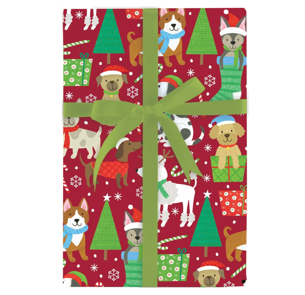 Puppies Love Christmas Gift Wrap Roll on High Quality Paper - 30" x 10' Roll – Local Delivery Only