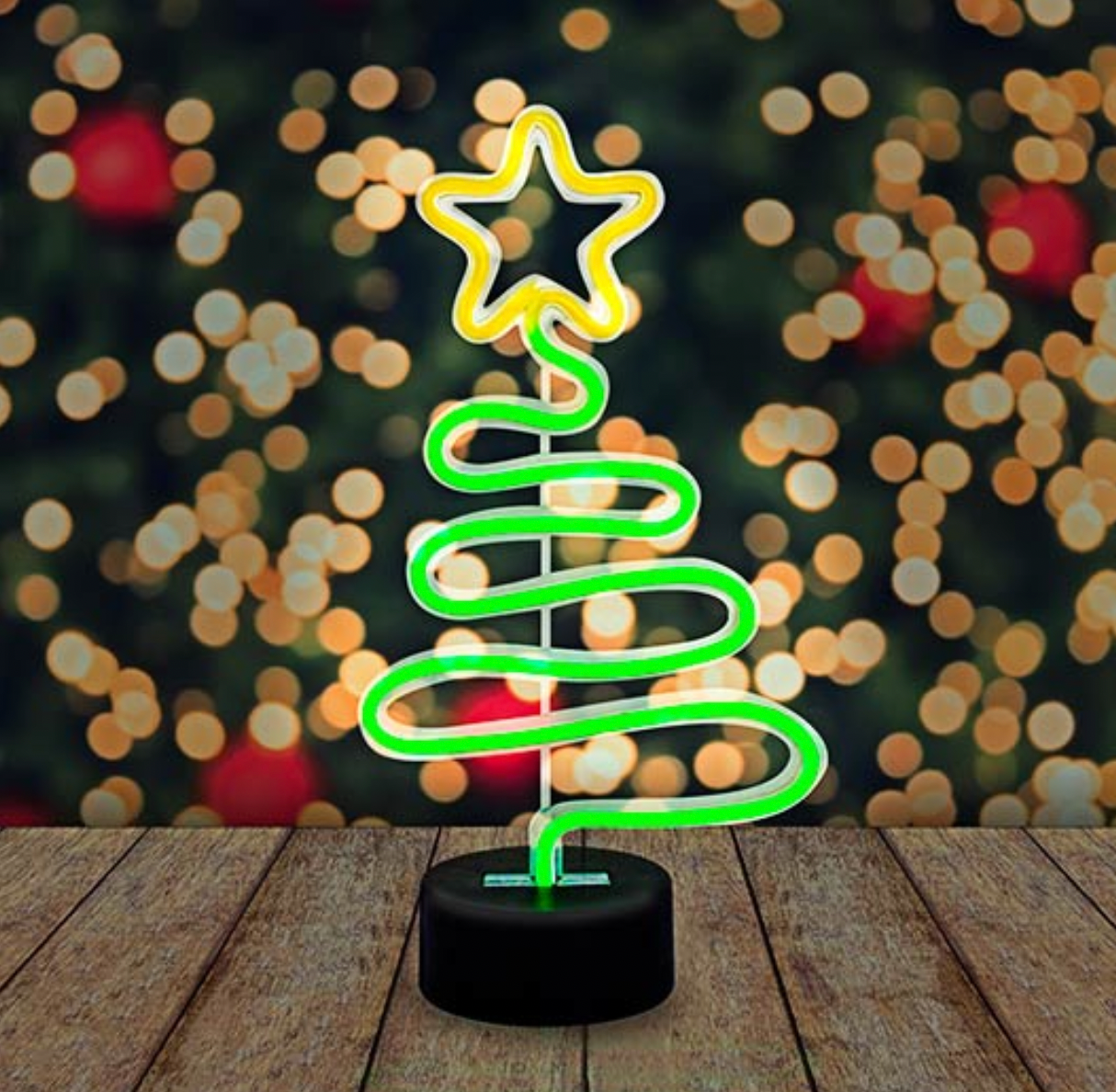 Festive Neon Christmas Tree Light