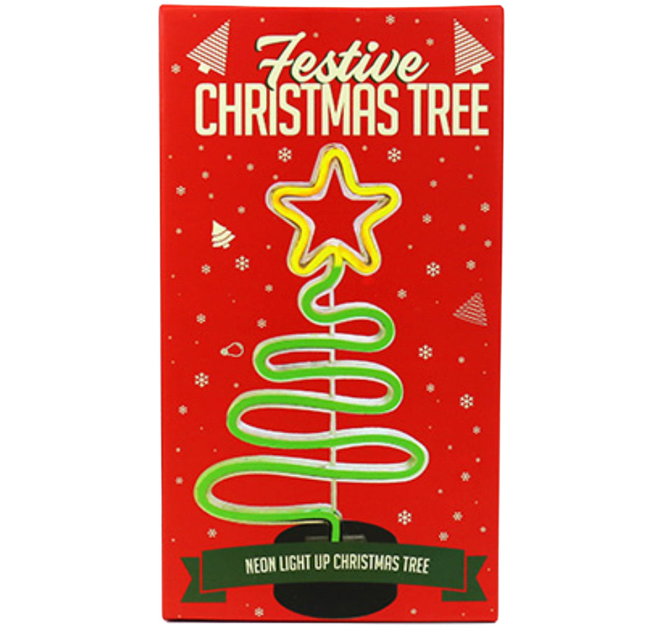 Festive Neon Christmas Tree Light