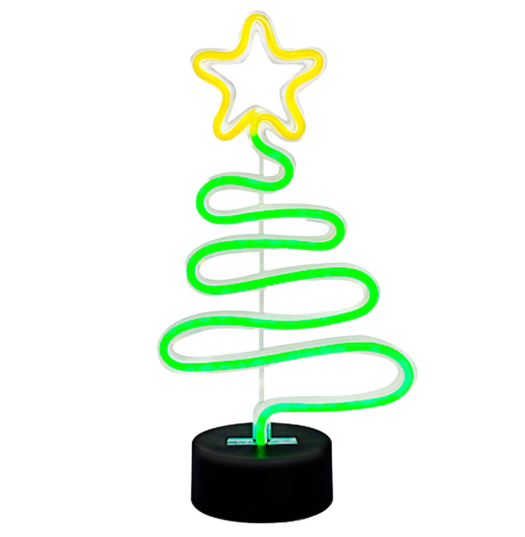 Festive Neon Christmas Tree Light