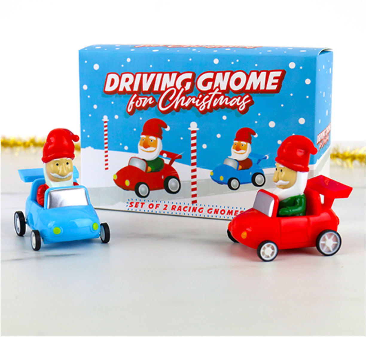 Driving Gnome for Christmas Toy – Set of 2