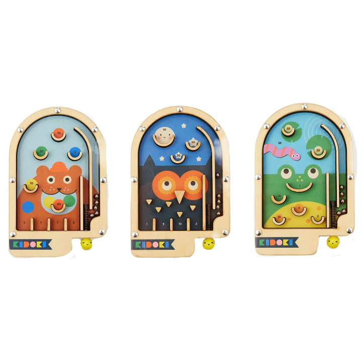 Kikkerland Wooden Pinball Games – Assorted Styles – Sold Individually