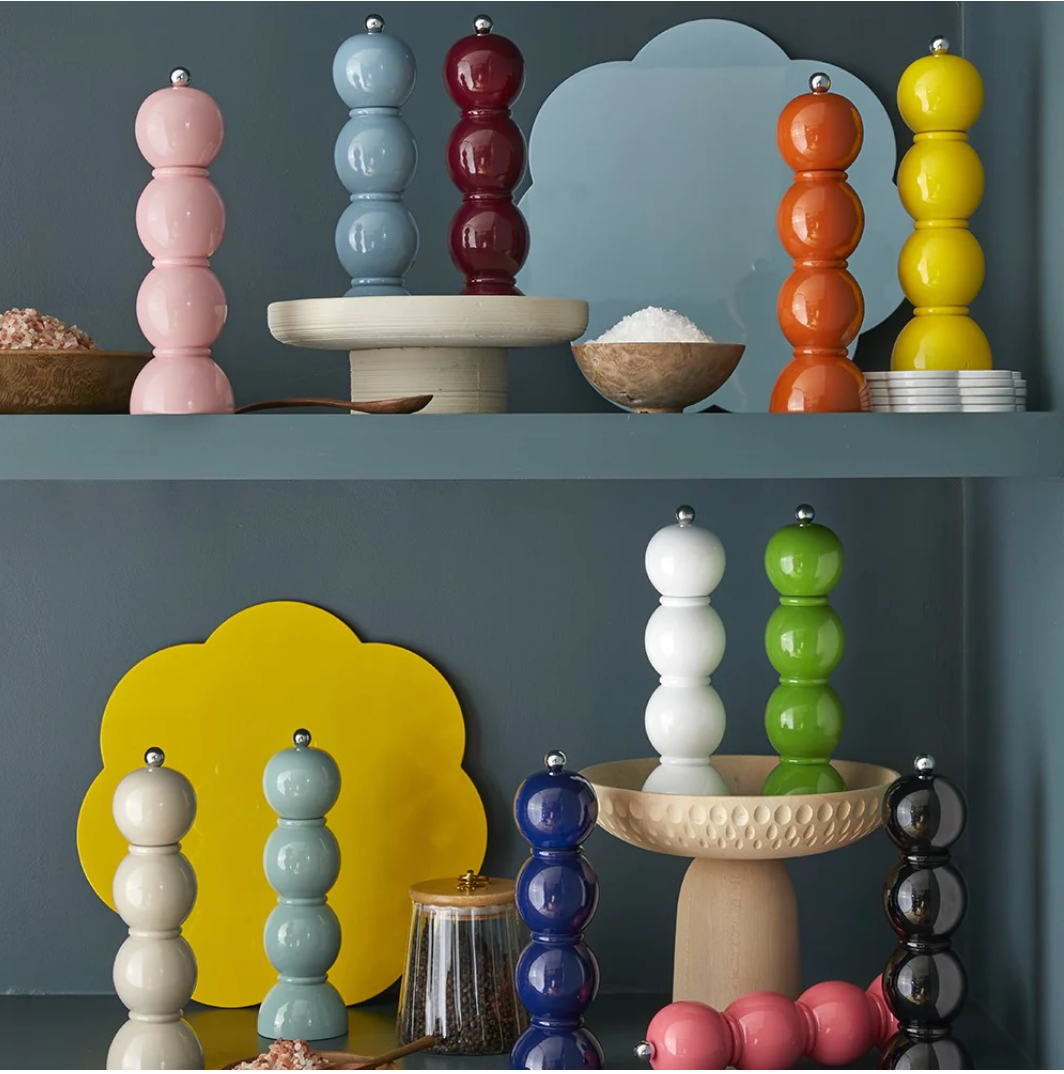 Addison Ross Bobbin Salt or Pepper Mill Grinder – Red Lacquer