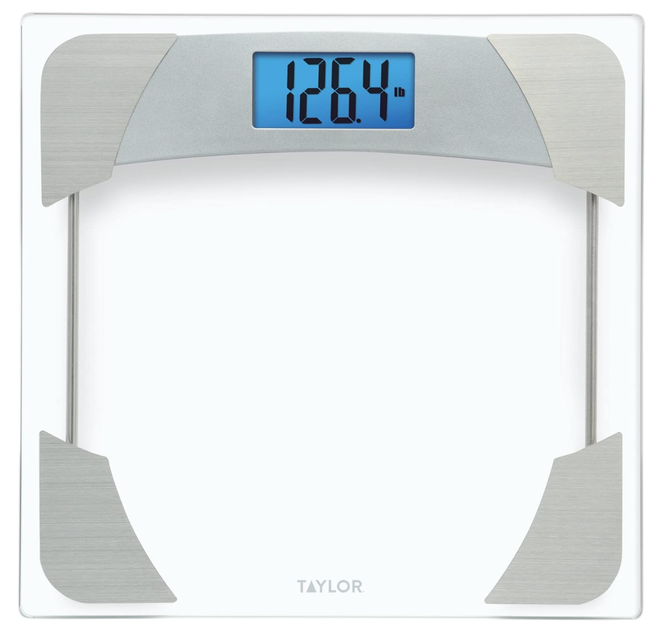Taylor Digital Glass Bathroom Scale Stainless Steel Accents