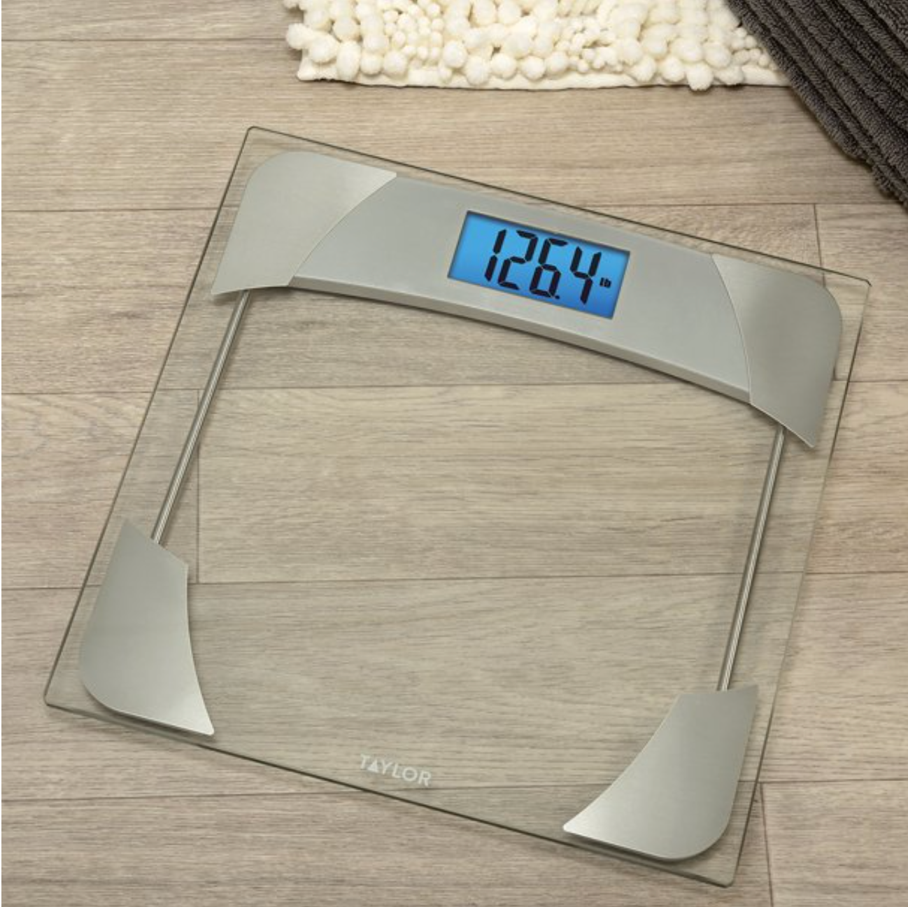 Taylor Digital Glass Bathroom Scale Stainless Steel Accents