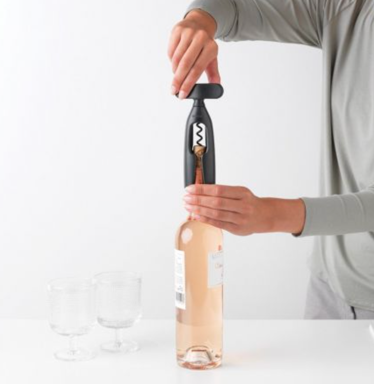 Brabantia Tasty Wine Bottle Opener Corkscrew – Dark Grey