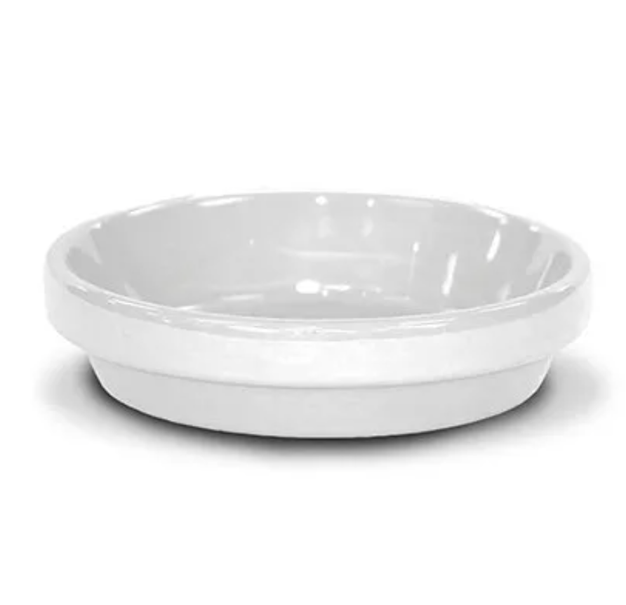 White Ceramic Flower Pot Saucer – 5.75 x .75-In.