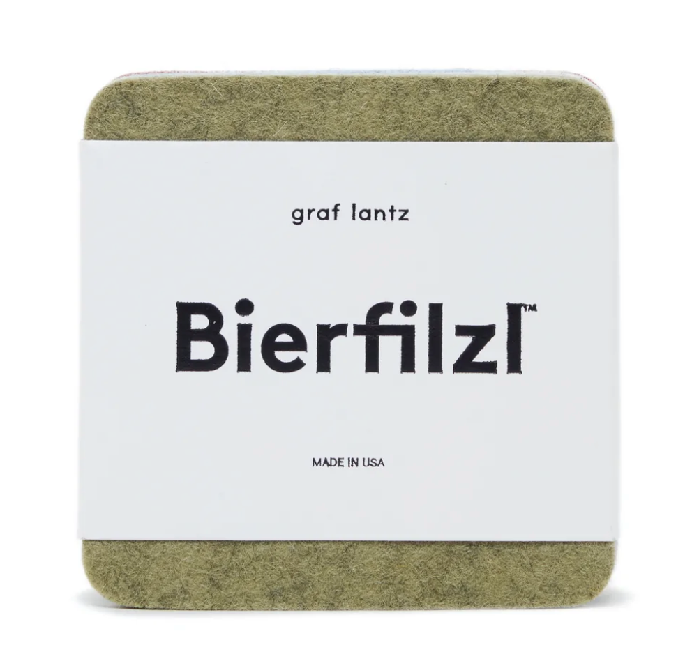 Posavasos cuadrados de fieltro Graf Lantz Bierfilzl – Ikebana – Paquete de 4