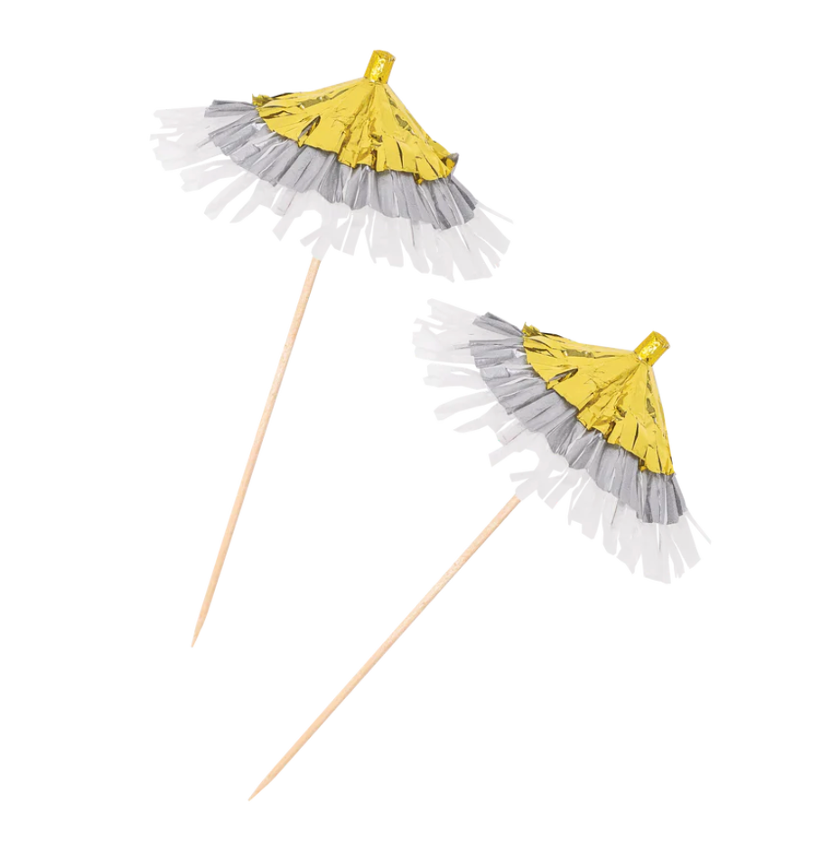 Fancy Umbrella Foil Party Picks – 12pk