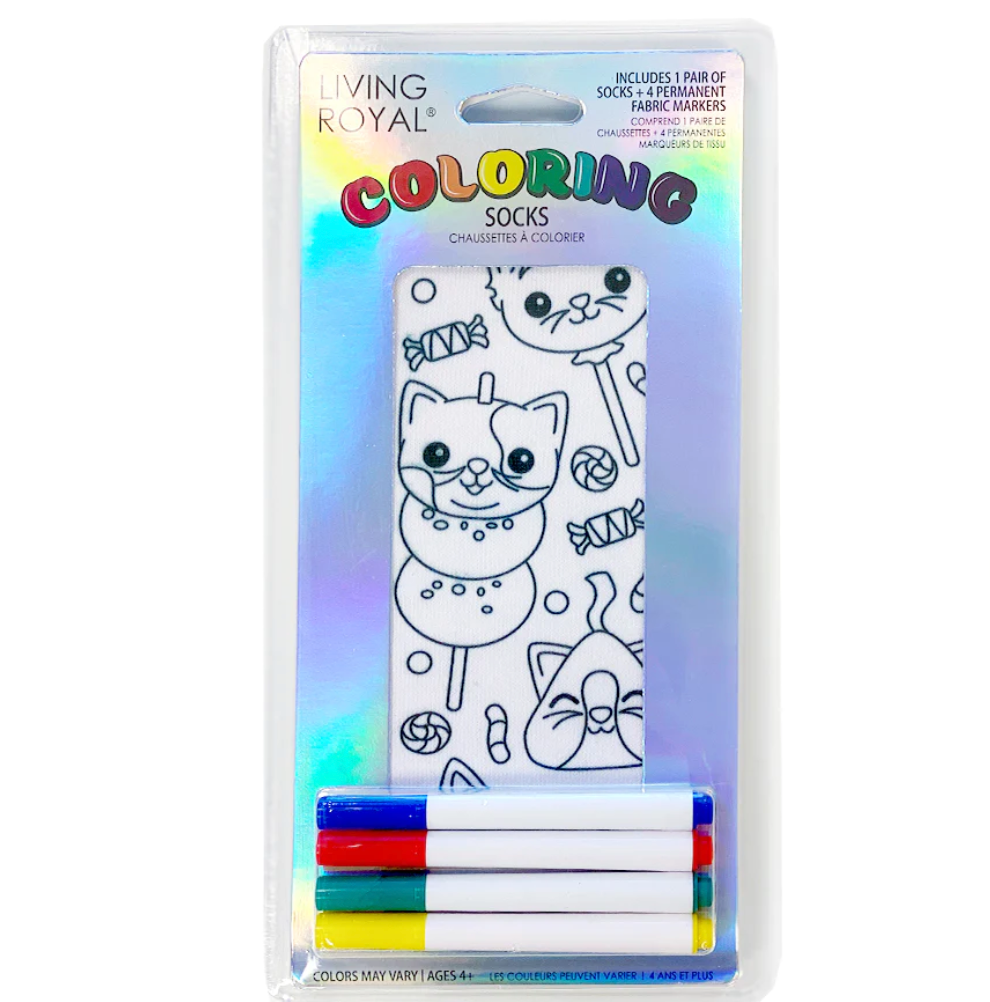 Living Royal Coloring Ankle Socks – Candy Cat