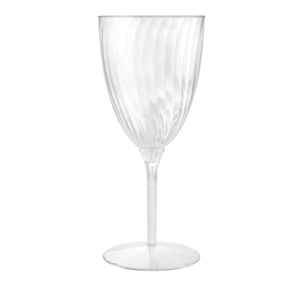 Wine Goblet Plastic Disposable Glasses – 8 oz – 8 Count