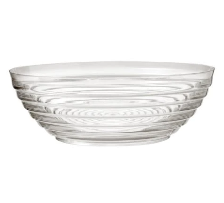 Premium Extra Heavy Weight Plastic Round Clear Ringed Serving Bowl - 15" - 10qt