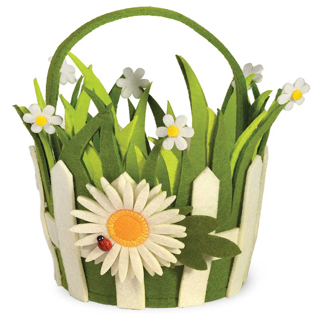 Daisy Picket Fence Felt Basket