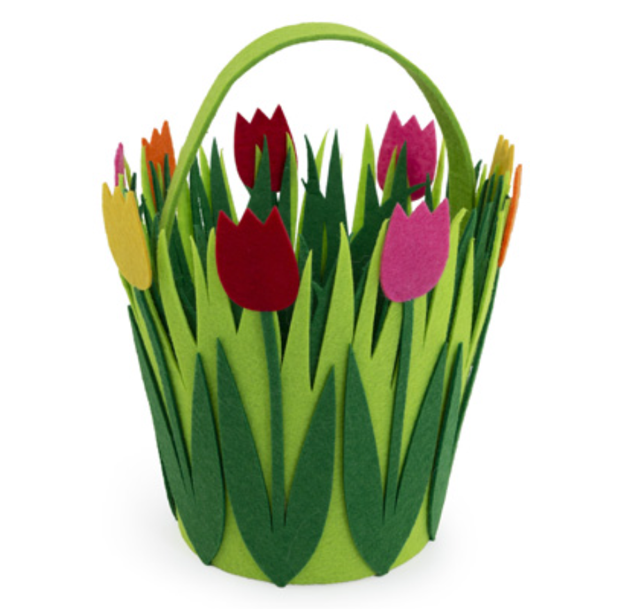 Tulips Felt Basket