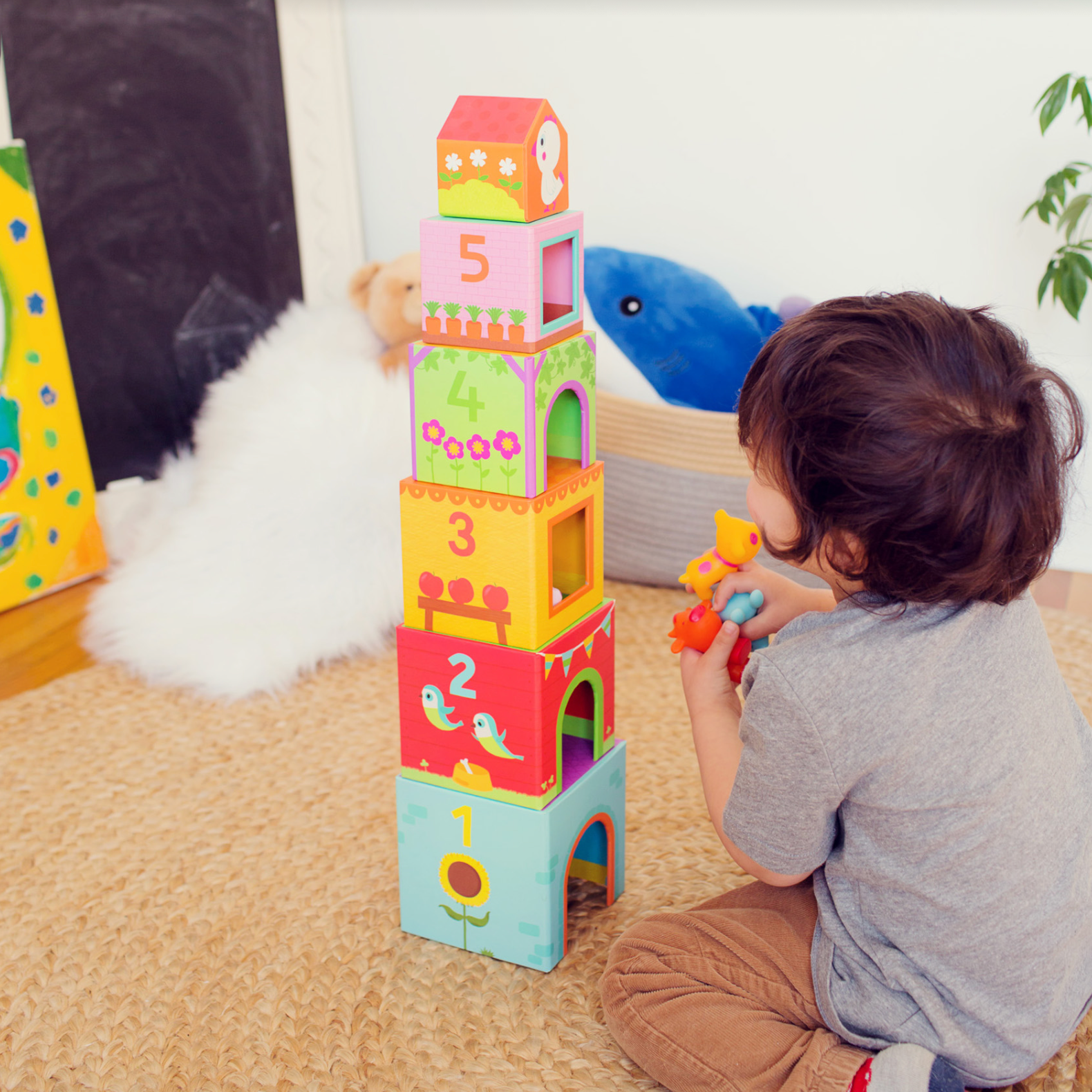 Djeco Topanifarm Towers and Blocks Set