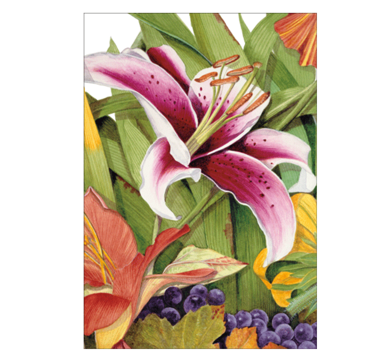 Caspari – Lily Sympathy Card – 1 Card & 1 Envelope