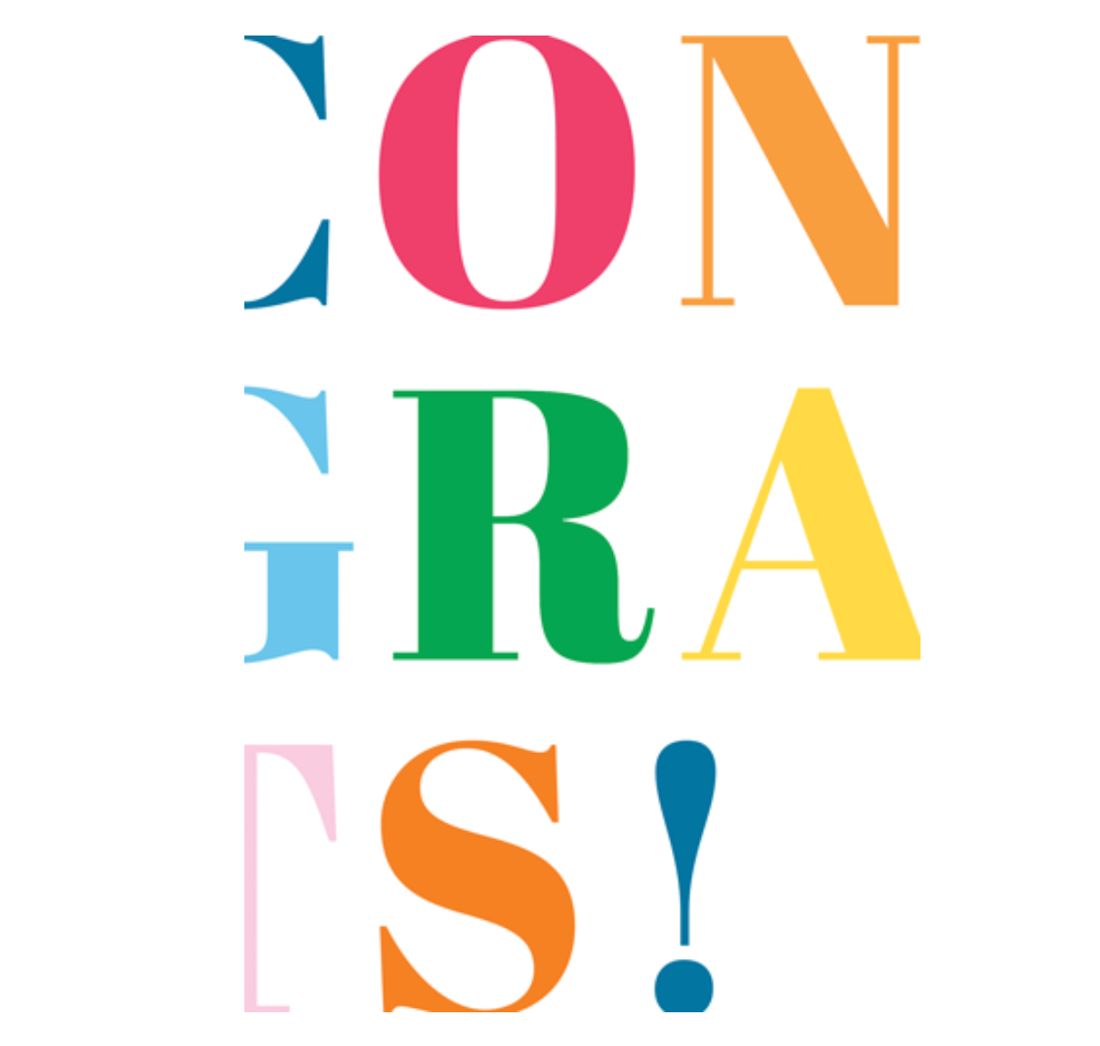 Caspari Congratulations Card – 1 Card & 1 Envelope