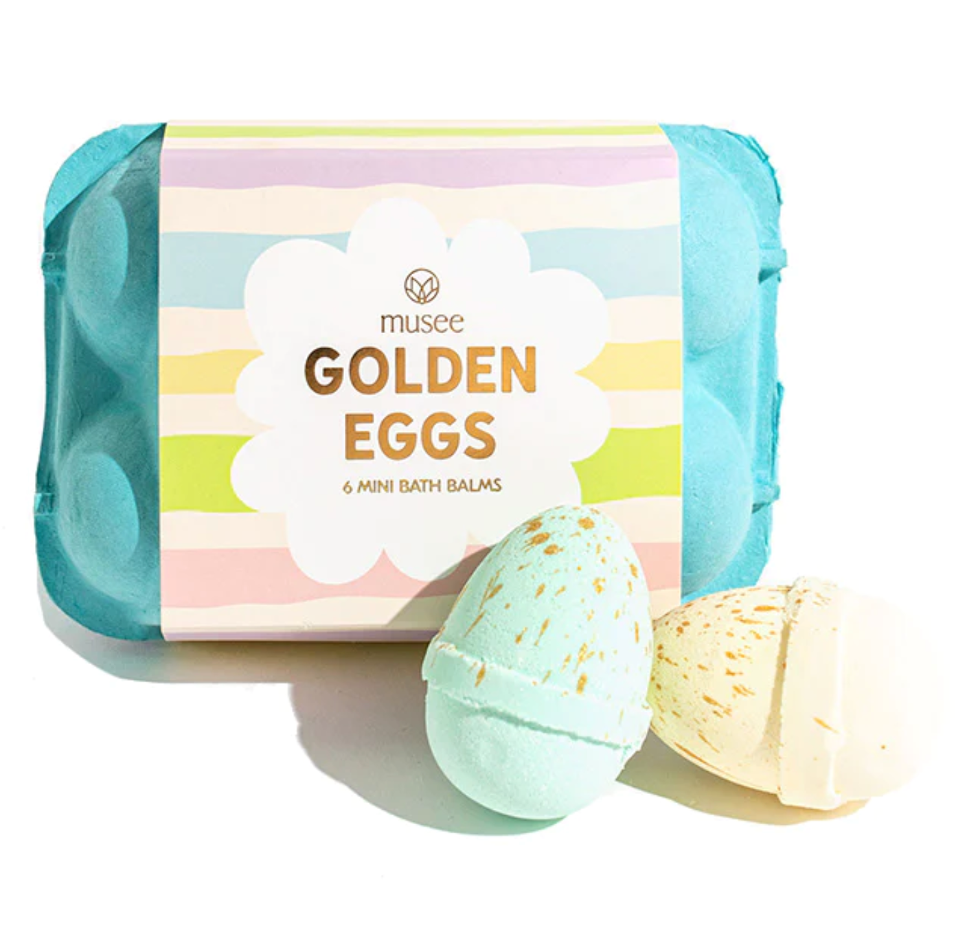 Musee Bath Bombs – Blue Golden Eggs – Set of 6