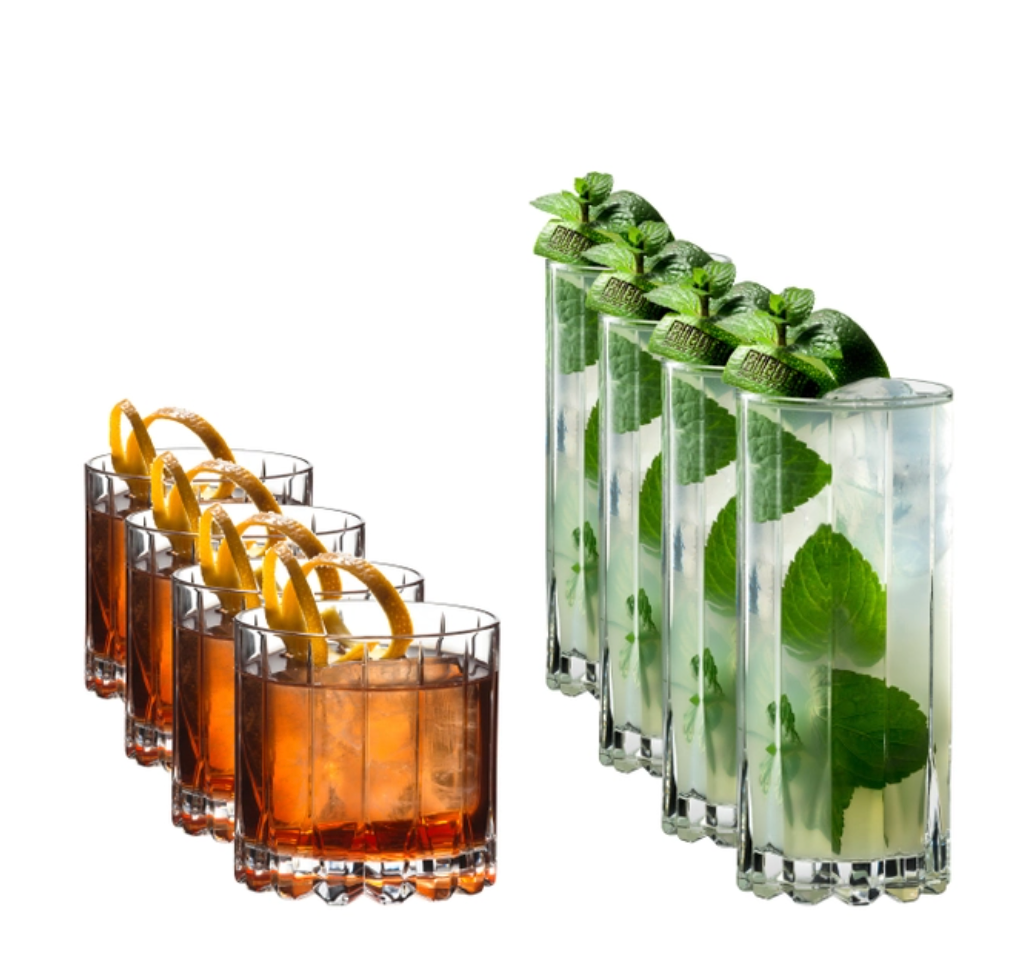 Riedel Drink Specific Collection – Crystal Rocks & Highball Glasses – Set of 8