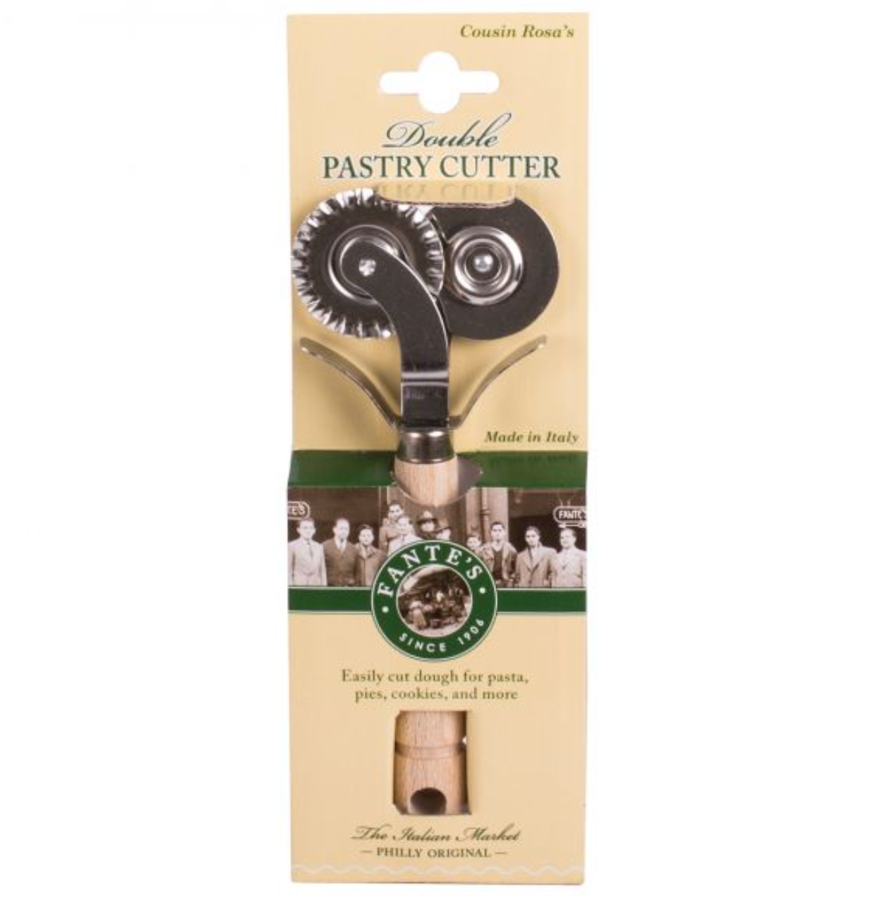 Fante's Double Dough Cutter & Crimper With Stainless Steel Blade