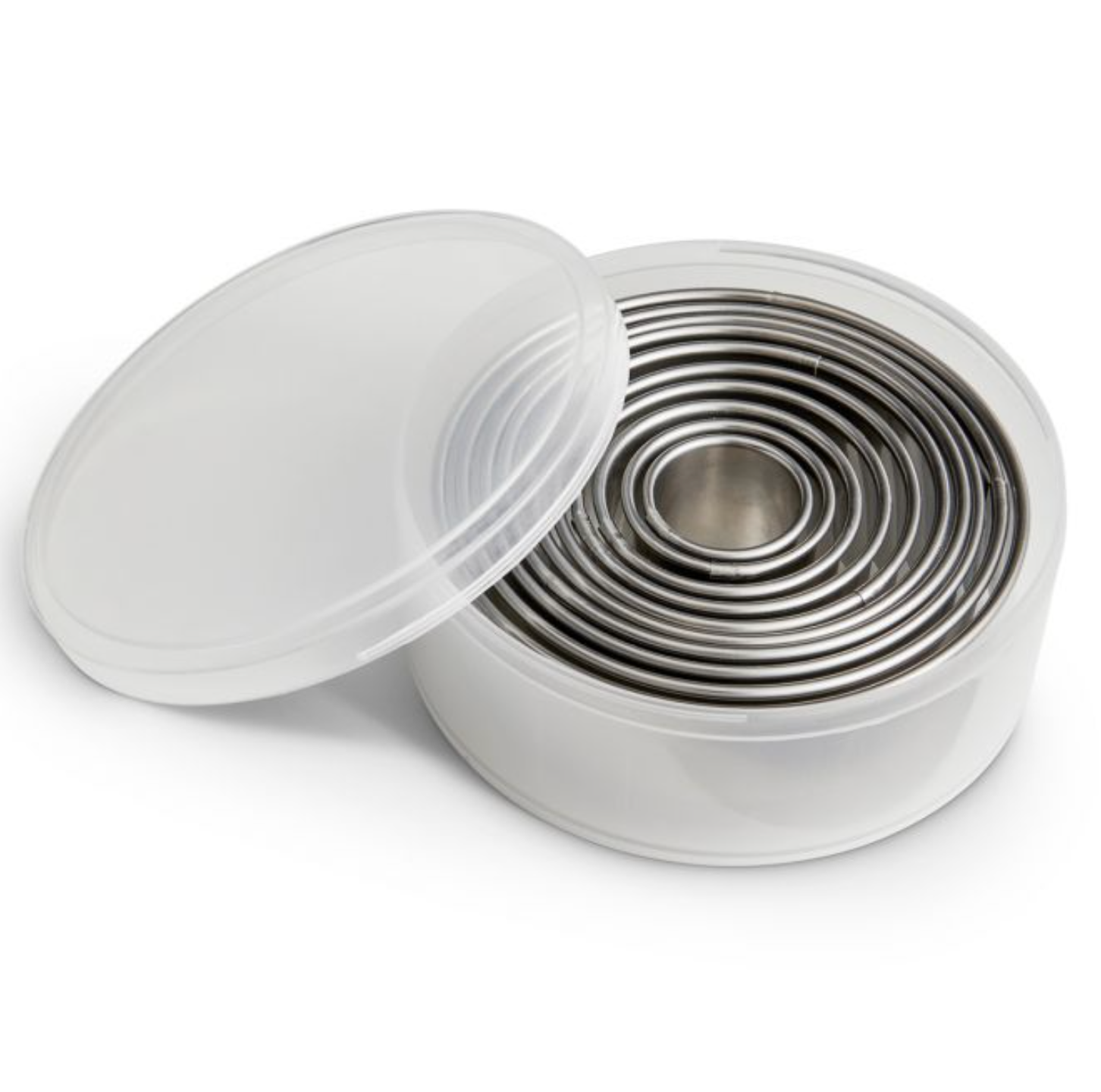 Mrs. Anderson Round Cookie Cutter Set with Storage Container – Set of 10