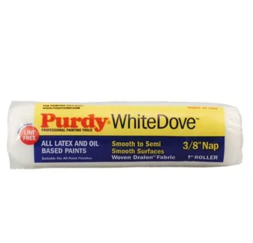 White Dover Paint Roller Cover – 3/8" Nap 7"