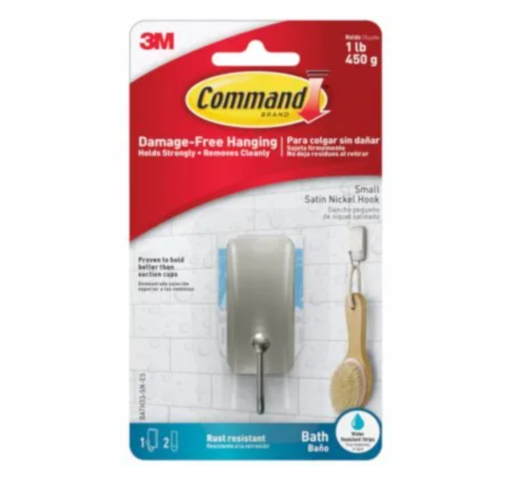 Water-Resistant Small Bath Hook – Satin Nickel