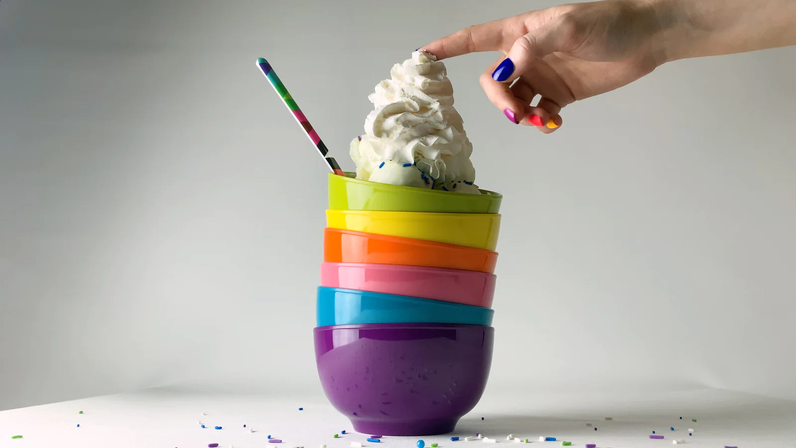 French Bull Rainbow Mini Melamine Bowl Set – 6 Piece – 10oz.