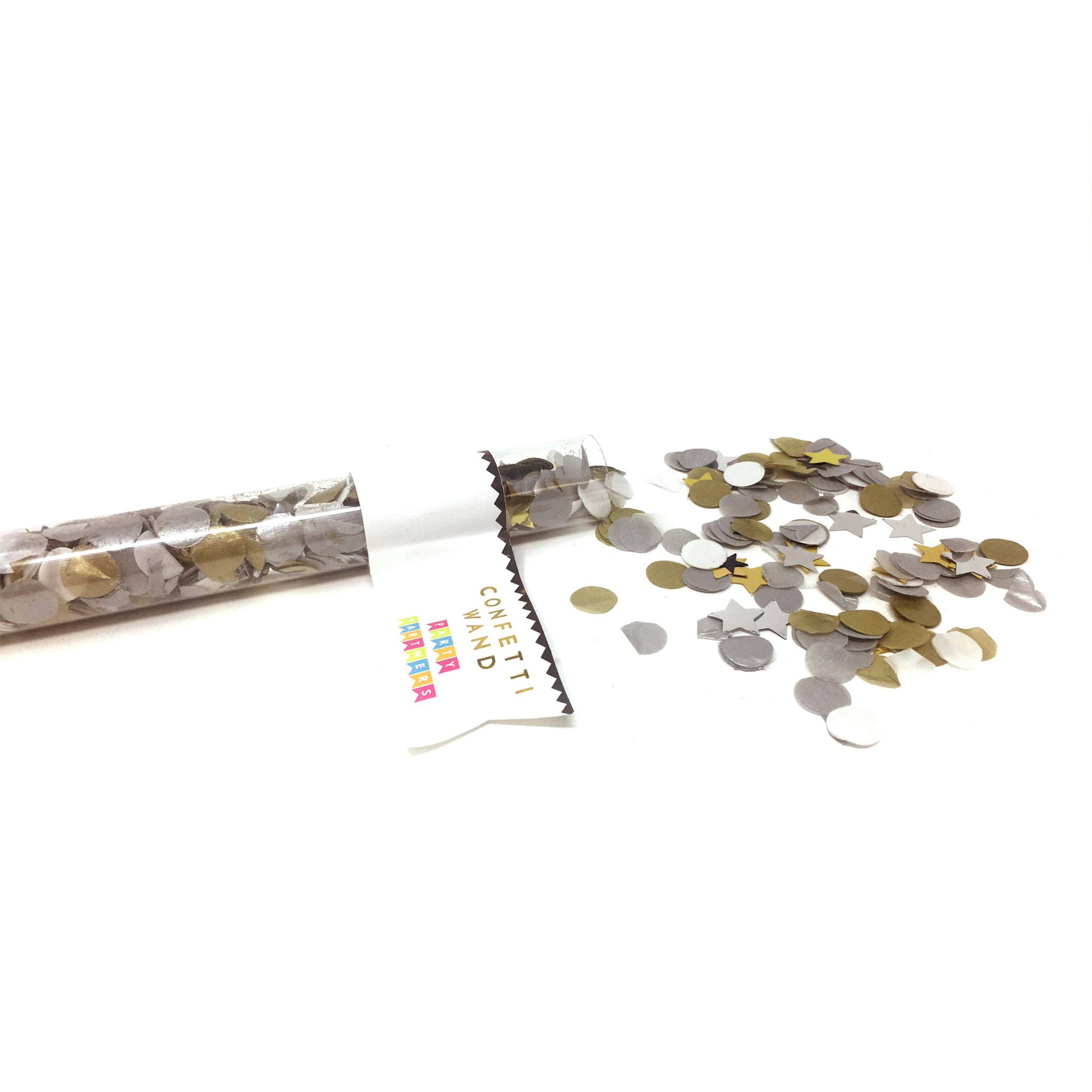 Gold and Silver Confetti Wand